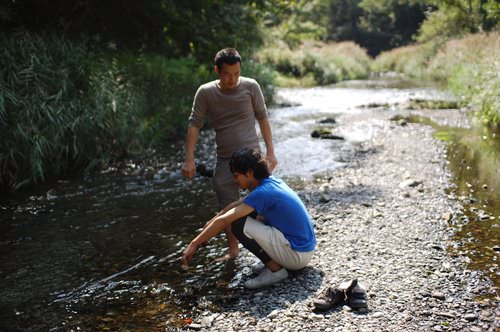 Brook in front of Hinohara Nature Lodge