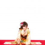 Girl in Kimono on New Year Oshougatsu
