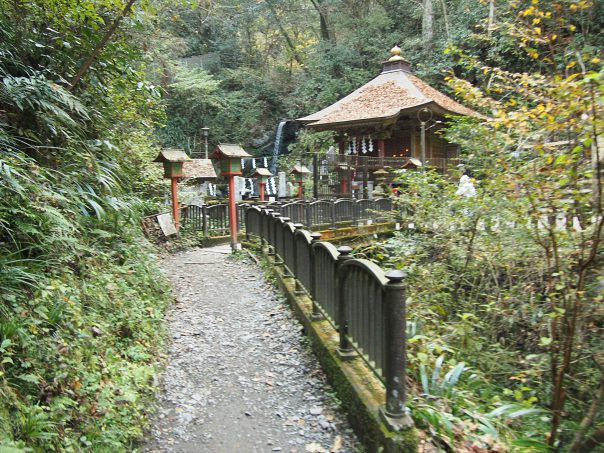 Temple and Waterfall