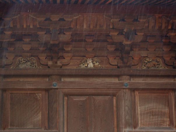 Carved Cat on Three-storied pagoda at Gotokuji Temple