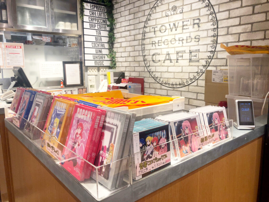 Bu-ray and CDs of Bocchi the Rock! × TOWER RECORDS CAFE Omotesando