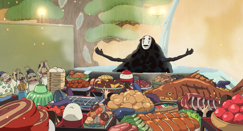 Kaonashi taking a bath of Spirited Away